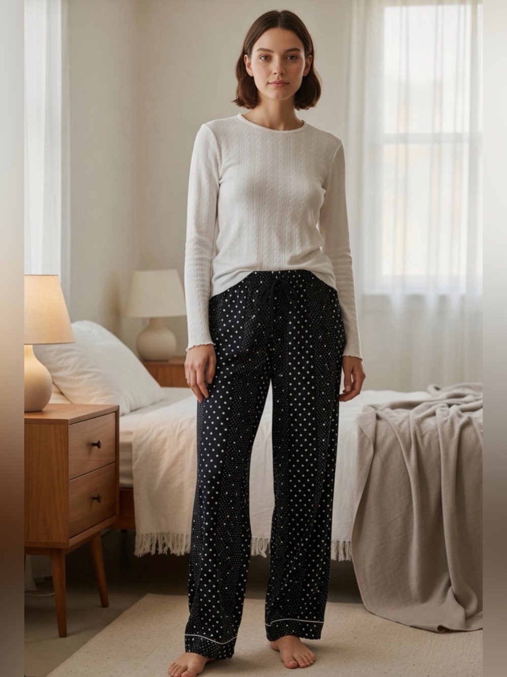 Victoria's Secret Pajama Pointelle Long Sleeve Top & Sosoft Modal Bottom Small
